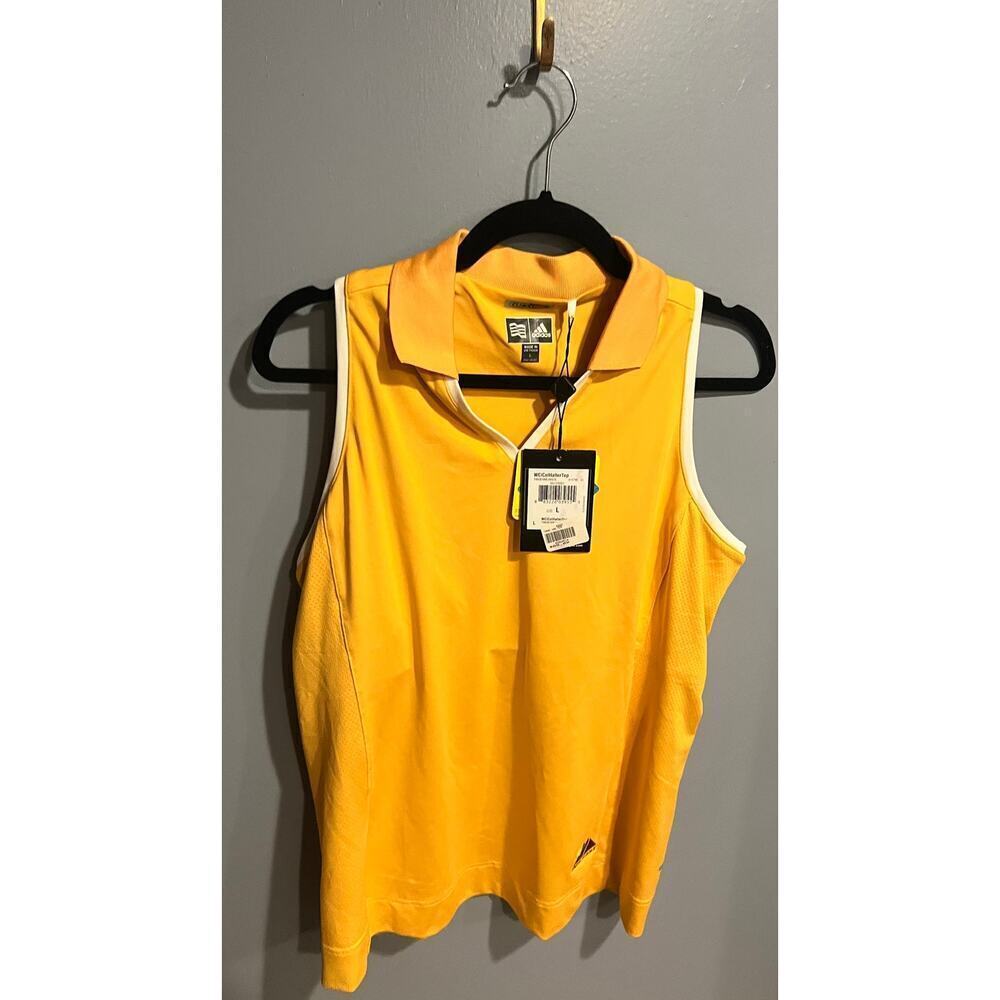 NWT Adidas Sleeveless Golf Top in Tangerine - Picture 1 of 9